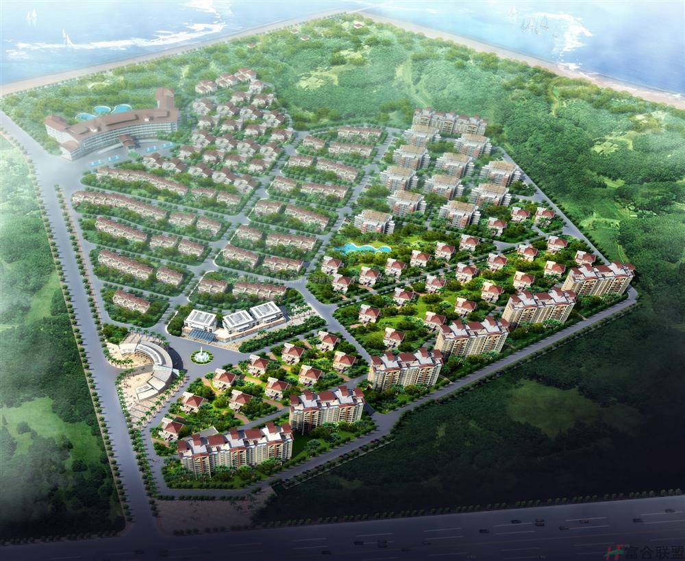 海峡南岸温泉花园鸟瞰图 